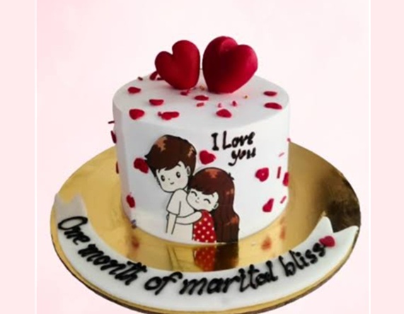 Cute Couple Valentine's Cake