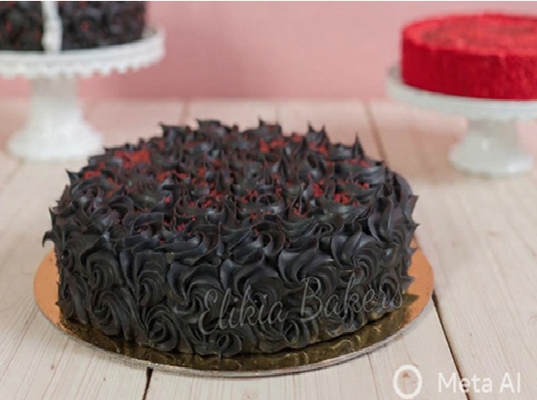 Red Velvet Truffle Rosette Cake