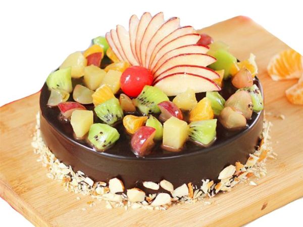 Choco Truffle Fruit Toppings Cake