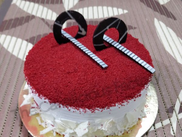 Red Velvet White Forest Cake