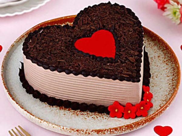 Chocolate Heart shape Proposal cake