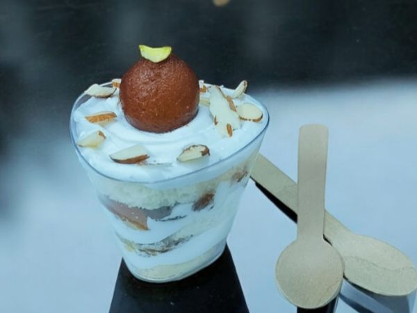 Gulab Jamun Cake Shots