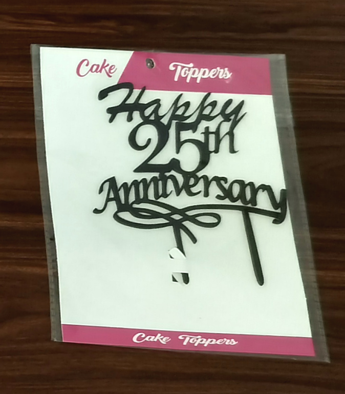 Happy 25th Anniversary Cake Topper
