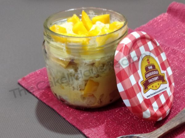 Honey Oats Mango Ice Cream Cake Jar