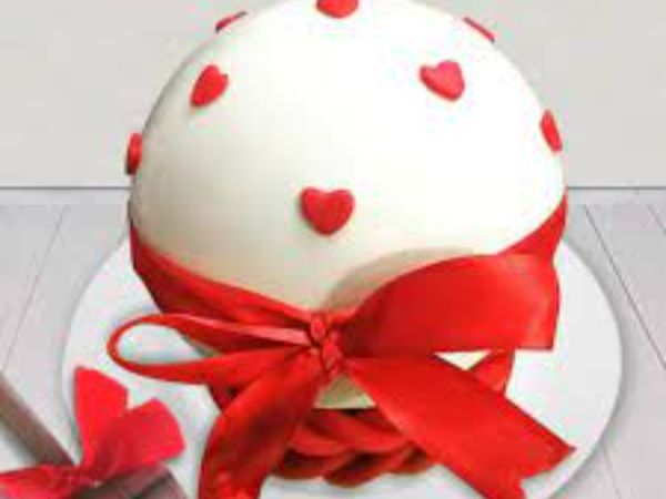 Red & White Pinata Cake