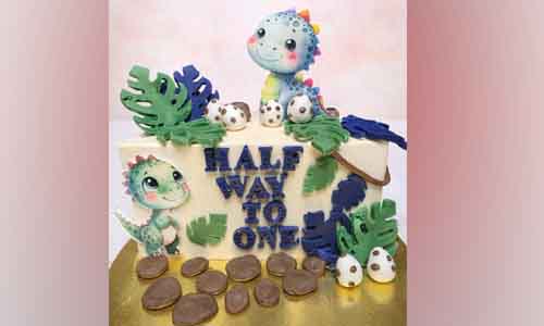 Dino Half Bday Cake